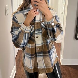 Zara plaid Oversized Jacket, Size S, Never Worn